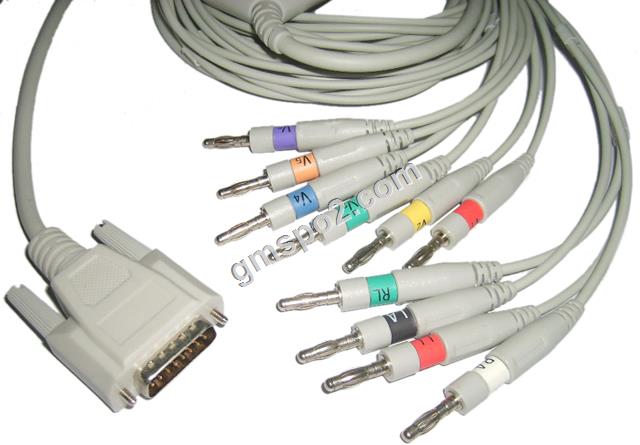 BiocareNihon Kohden EKG kabel Banana.jpg