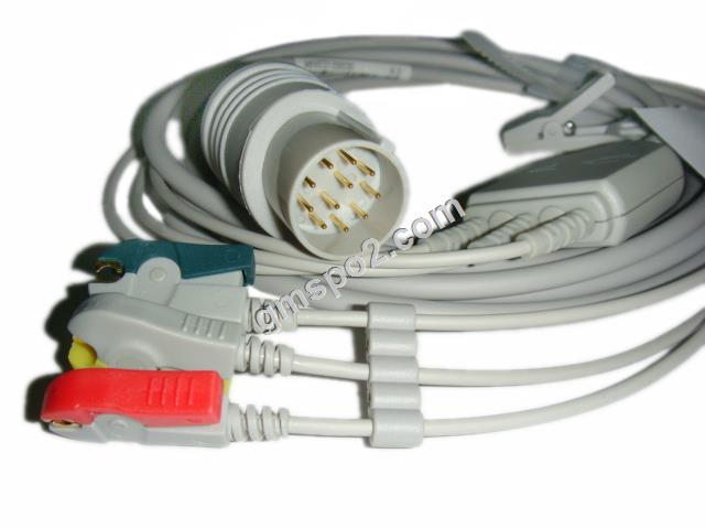 Nihon Kohden 11pin jedan komadni kabl sa vodilicom od 3 provodnika Nihon Kohden 11pin one piece cable with 3-lead leadwires.jpg