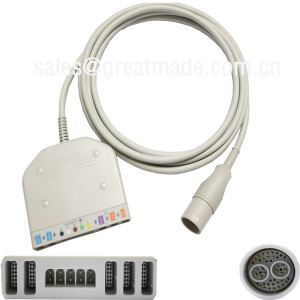 Koristite sa Lohmeier 98.060.120 / A višeparametrijskim kablom izvora (IBP * 2, Temperaturni * 2, 5-olovni ECG, Spo2)