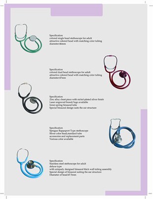 Profesionalni stetoskop od anodiziranog aluminija sa jednom dvostrukom glavom i stetoskopom protiv glave